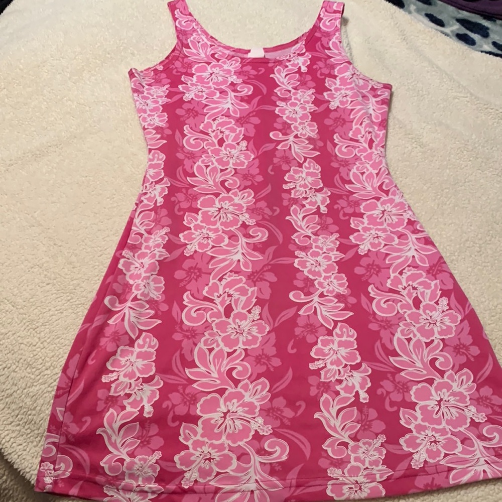 💜5 for $25💜Pink Hawaiian tank dress small